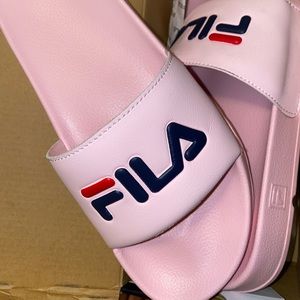 Pink Fila Slides